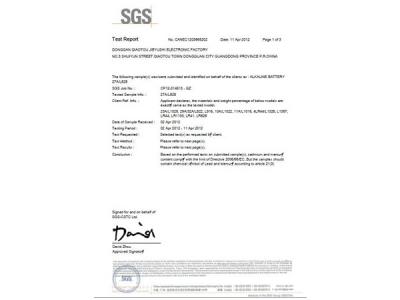 SGS certificate